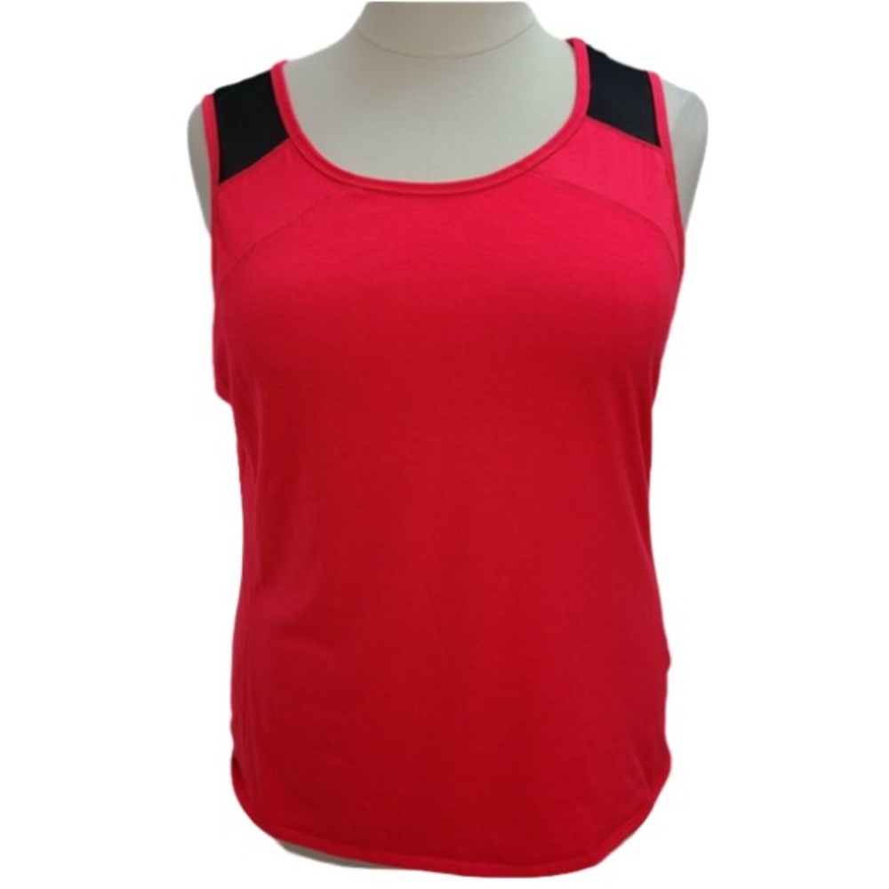 NWT Hot Pink & Black Mesh Panel Open Back Athletic Tank